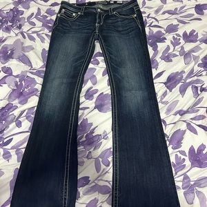 Y2K Low rise bootcut miss me blue jeans
